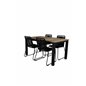 Panama Tabell 152/210 - Svart / Teak, Lindos Stapelbar stol - Svart Aluminium / Svart Rep_4