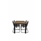 Panama Tabell 152/210 - Svart / Teak, Lindos Stapelbar stol - Svart Aluminium / Latte Rep_4