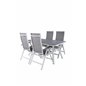 Virya Dining Table - White Alu / Grey Glass Albany Light 5-pos valkoinen alu / Harmaa tekstiili