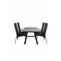 Virya Dining Table - BLAC K Alu / Grey Glass - Small Table+Copacabana Recliner Chair - Black/Black_4