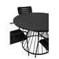 Tropea Dining Table - Black Steel / Grey Spray Glass, Nicke Dining -tuoli, käsivarsi