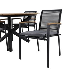 Mexico Table ø 140 - Black/Teak, Dallas Dining Chair_4