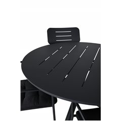 Alma Dining Table - Black Alu - ø120cm, Nicke Dining W, Armrest