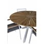 Mexiko Tabell Ø 140 - Vit / Teak, Brasilia Karmstol (Stapelbar) - Vit Aluminium / Teak_4