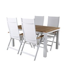 Panama - Table - 152/210*90 - Vit Alu/Teak, Panama Light 5-pos Chair White / white_4