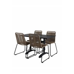 Denver 70*120 Black/Black, Lindos Stacking Chair - Black Alu / Latte Rope_4