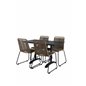 Denver 70*120 Black/Black, Lindos Stacking Chair - Black Alu / Latte Rope