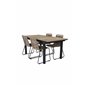 Mexiko Tabell 160/240 * 90 - Svart / teak, Lindos Stapelbar stol - Svart Aluminium / Latte Rep_4