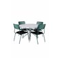 Alma Dining Table - White Alu - ø120cm, Nicke Dining W, Armrest