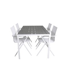 Break Table 150*90 - White/Grey, Alina Dining Chair - white Alu / White Textilene_4