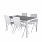 Break pöytä 150*90 - Valkoinen / Harmaa, Alina Dining Chair - Valkoinen alu / valkoinen tekstiili