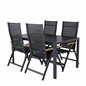 Break Tabell 150 * 90 - Svart / svart, Panama Light 5-Pos stol svart / svart och teak_4