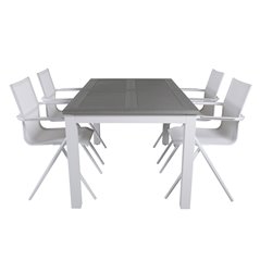 Albany Table - 160/240 - White/GreyAlina Dining Chair - white Alu / White Textilene_4