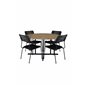 Cruz Dining Table - Black Steel / Acacia (teak look) ø140cm, Nicke Dining w, käsinojat