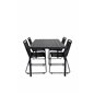 Break pöytä 150*90 – Black/Black, Lindos Stacking Chair – Black Alu/Black Rope