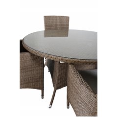 Vikelund Table ø 140 - Nature, Malin Armchair - Nature/Sand_4