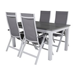 Albany Table - 160/240 - White/GreyAlbany Light 5-pos white alu / Grey Textilene_4