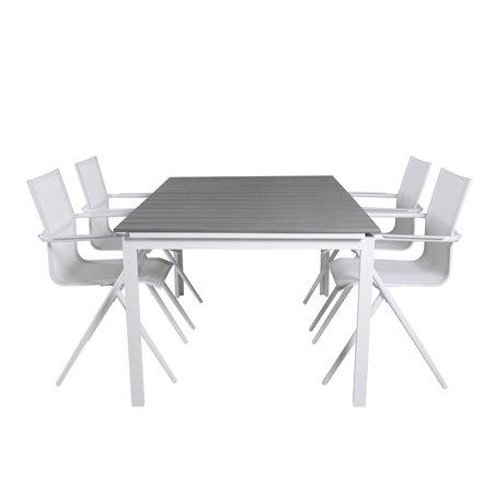 Levels Table 160/240 - White/GreyAlina Dining Chair - white Alu / White Textilene_4