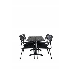 Denver 70*120 Black/Black, Nicke Dining chair w, armrest - Black Steel_4