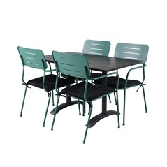 Denver 70*120 Black/Black, Nicke Dining chair w, armrest - Green Steel_4