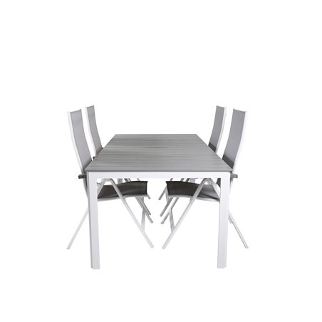 Parma Table 200*100 - White/GreyAlbany Light 5-pos white alu / Grey Textilene_4