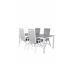 Parma Table 200*100 - White/GreyAlbany Light 5-pos white alu / Grey Textilene_4