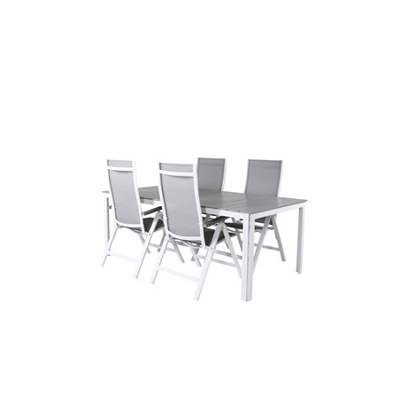 Parma Tabell 200 * 100 - Vit / GråAlbany Light 5-POS Vit Aluminium / Grå Textilene_4