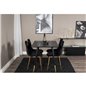 Dipp Dining Table - 120 cm - Black Veneer - Black Legs w, Brass dipp, Polar Dining Chair - Black / Brass_4