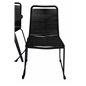 SanTorini Matbord ø 100 - musta alu / harmaa lasi, Lindos Stacking Chair - Black Alu / Black Rope