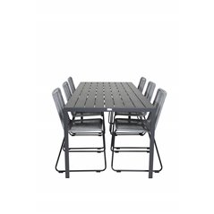 Break Table 205*90 - Black/Black, Lindos Chair - Black/Grey_6