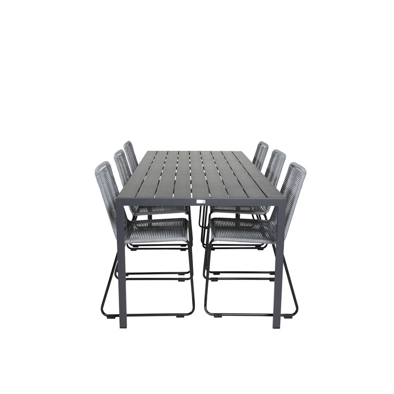 Taulukko 205*90 – Black/Black, Lindos Chair – Black/Grey_6