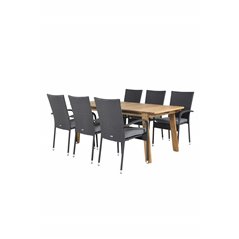 Marion Dining Table - 180*90*H74 - Acacia, Anna Chair - Black_6