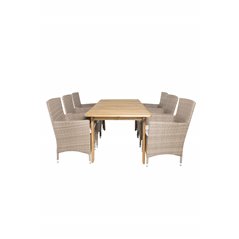 Marion Dining Table, 180*90*H74, Acacia, Malin Armchair Nature//Sand_6