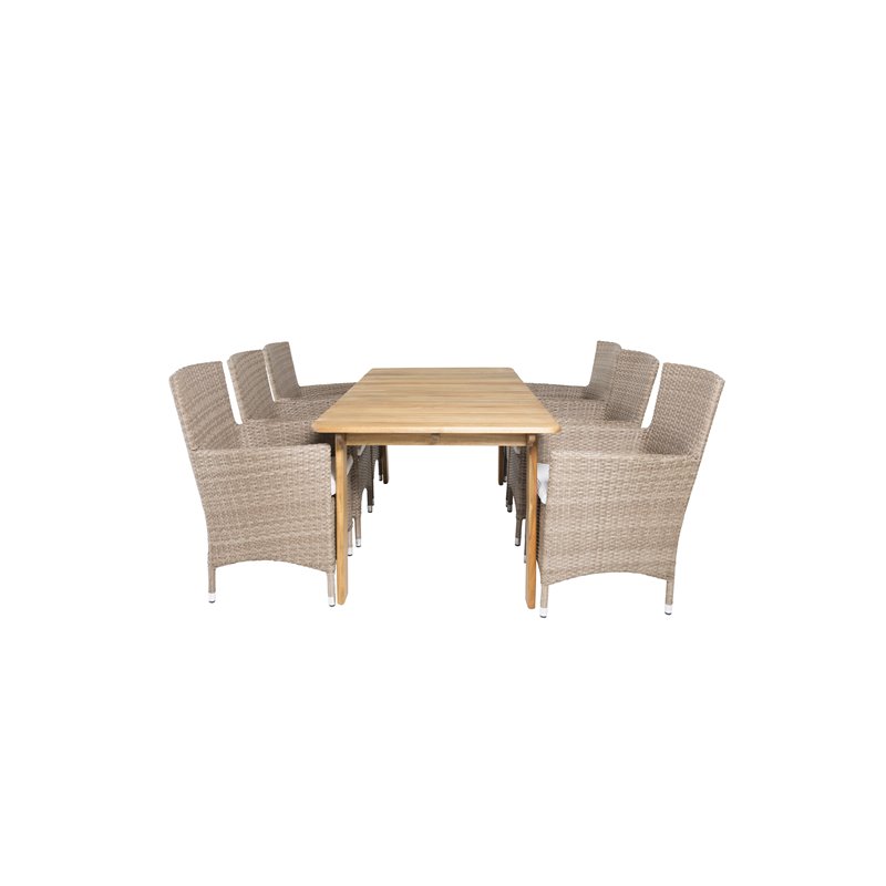 Marion Dining Table, 180*90*H74, Acacia, Malin Armchair Nature//Sand_6