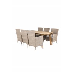 Marion Dining Table - 180*90*H74 - Acacia, Malin Armchair - Nature/Sand_6