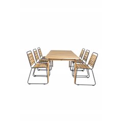 Marion Dining Table - 180*90*H74 - Acacia, Bois Dining Chair - Black Alu / Acacia_6