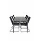 Break Table 205*90 - Black/Black, Bois Armchair - Black Alu / Black Rope