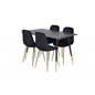 Dipp Dining Table - 120 cm - Black Veneer - Black Legs w, Brass dipp, Polar Dining Chair - Black / Brass_4