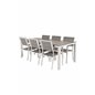 Llama Dining Table 205*100 - White Alu / Grey HPL, Levels Chair (pinottavissa) - White Alu / Grey Aintwood