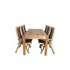 Little John Dining Table - 200*90*H76 - Acacia, Peter 5:pos Chair - Black Rope / Acacia_6