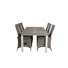 Albany Table - 224/324 - White/GreyPadova Chair (Recliner) - Grey/Grey_6