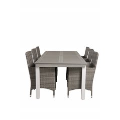 Albany Table - 224/324 - White/GreyMalin Armchair - Grey/Grey_6