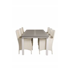 Albany Table - 224/324 - White/GreyMalin Karmstol med dyna - Vit / grå dyna_6