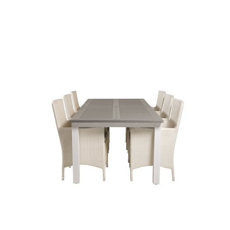 Albany Table - 224/324 - White/GreyMalin Karmstol med dyna - Vit / grå dyna_6