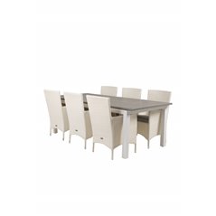 Albany Table - 224/324 - White/GreyMalin Karmstol med dyna - Vit / grå dyna_6