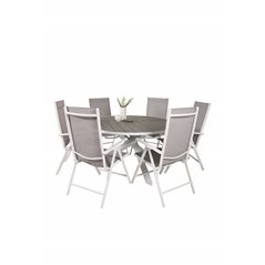 Parma Table ø 140 - White/Grey, Break 5:pos Chair - White/Grey_6