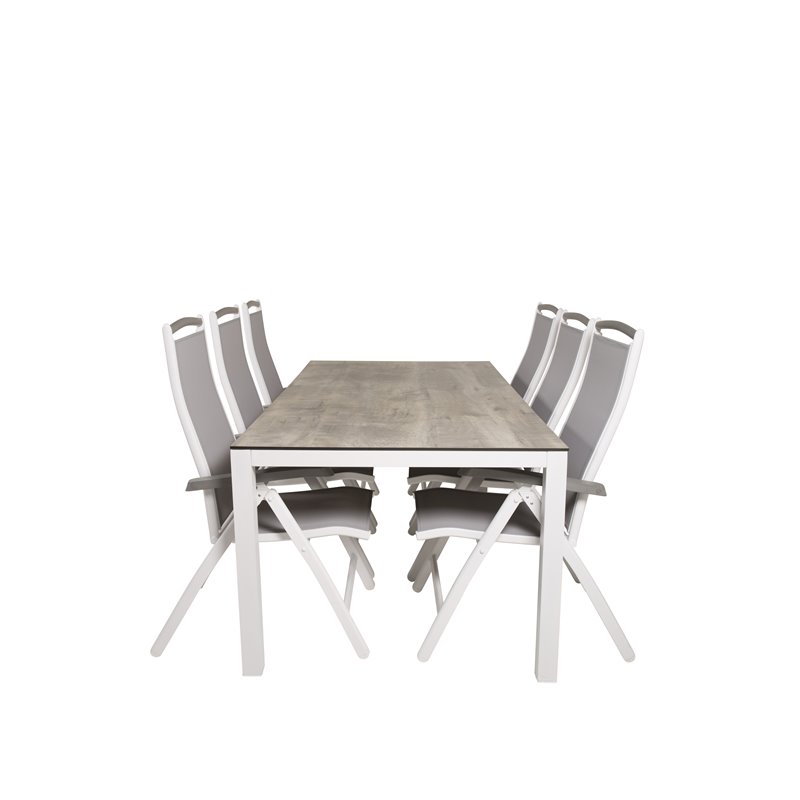 Llama Dining Table 205*100 - White Alu / Grey HPL, Albany 5:pos Valkoinen/Grey_6