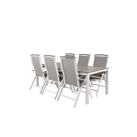 Llama Dining Table 205*100 - White Alu / Grey HPL, Albany 5:pos Valkoinen/Grey_6