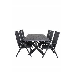 Rives Dining Table 200*100cm - Black Acacia, Break 5:pos Chair - Black/Black_6