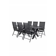 Rives Dining Table 200*100cm - Black Acacia, Break 5:pos Chair - Black/Black_6